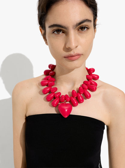 Maxi Necklace With Heart Pendant