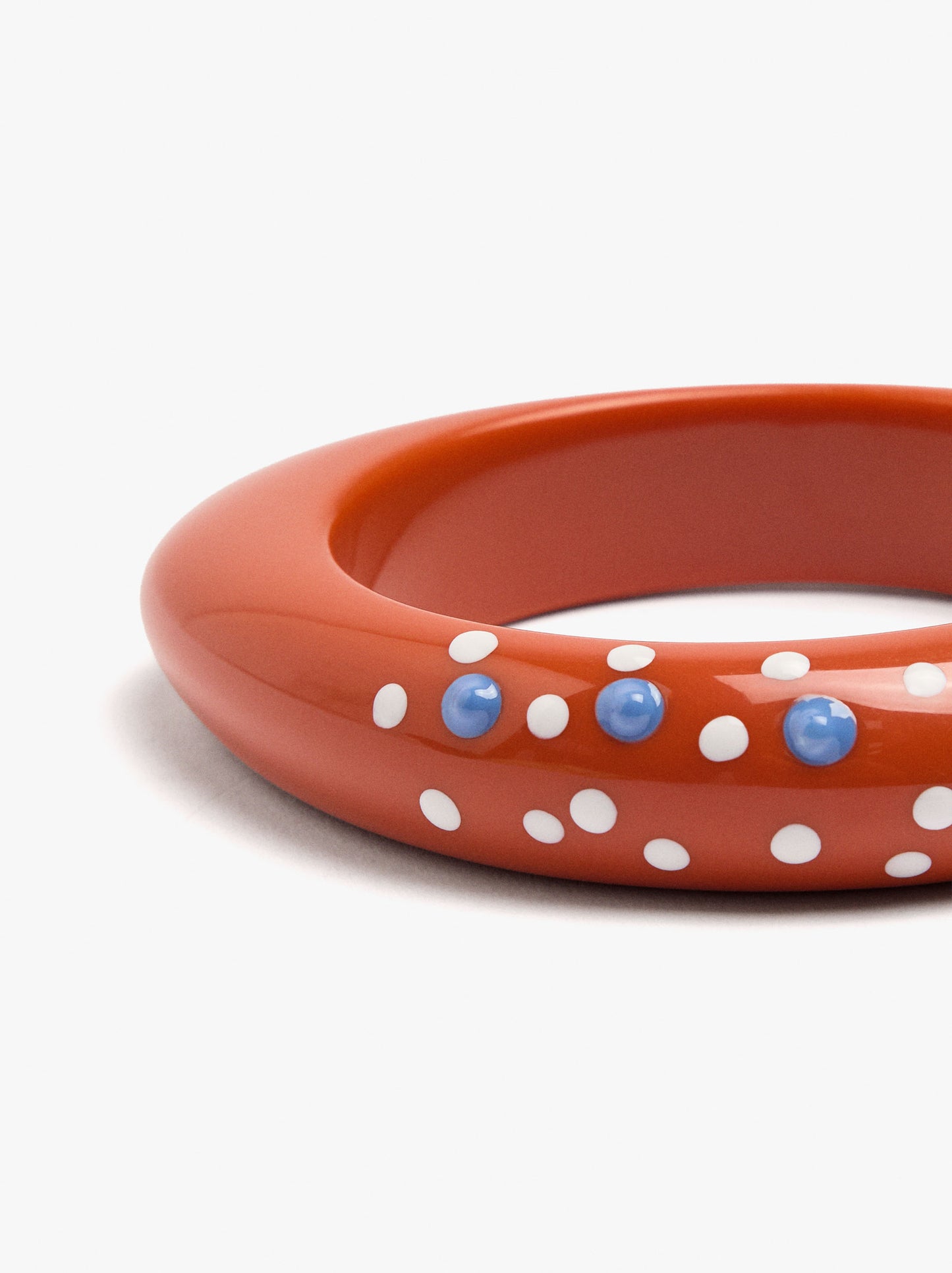 Resin Bangle With Polka Dots