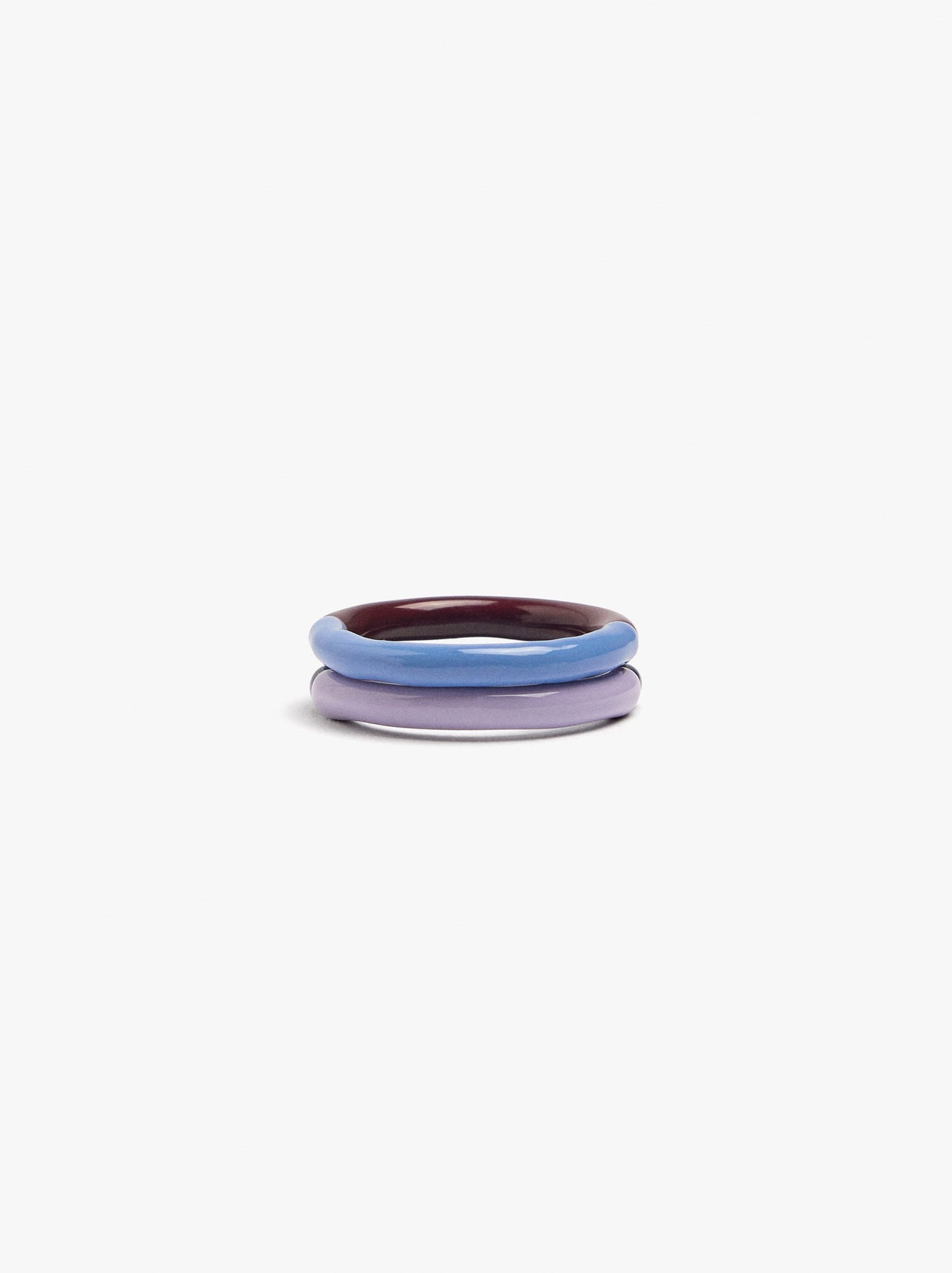 Set Of Bicolor Enamel Rings