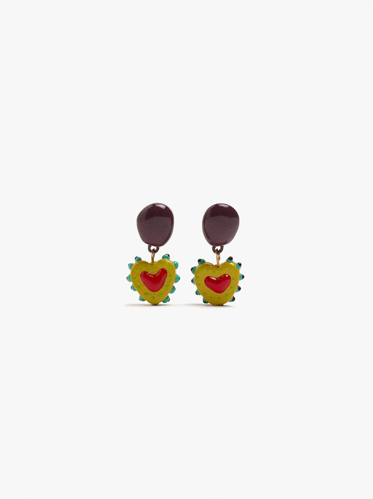 Heart Earrings With Raised Details