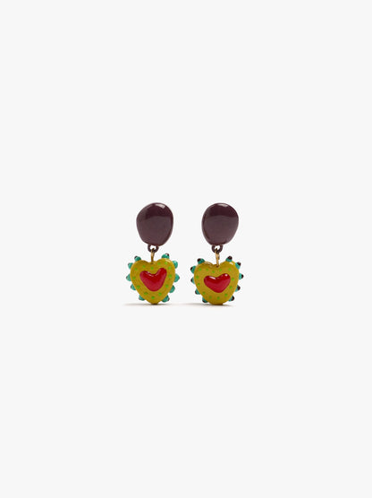 Heart Earrings With Raised Details