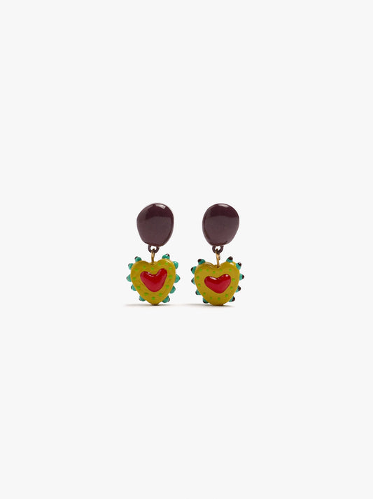 Heart Earrings With Raised Details