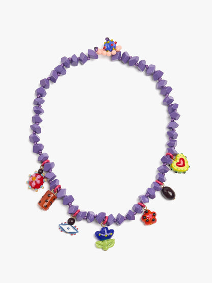 Multicolor Glass Necklace With Beads
