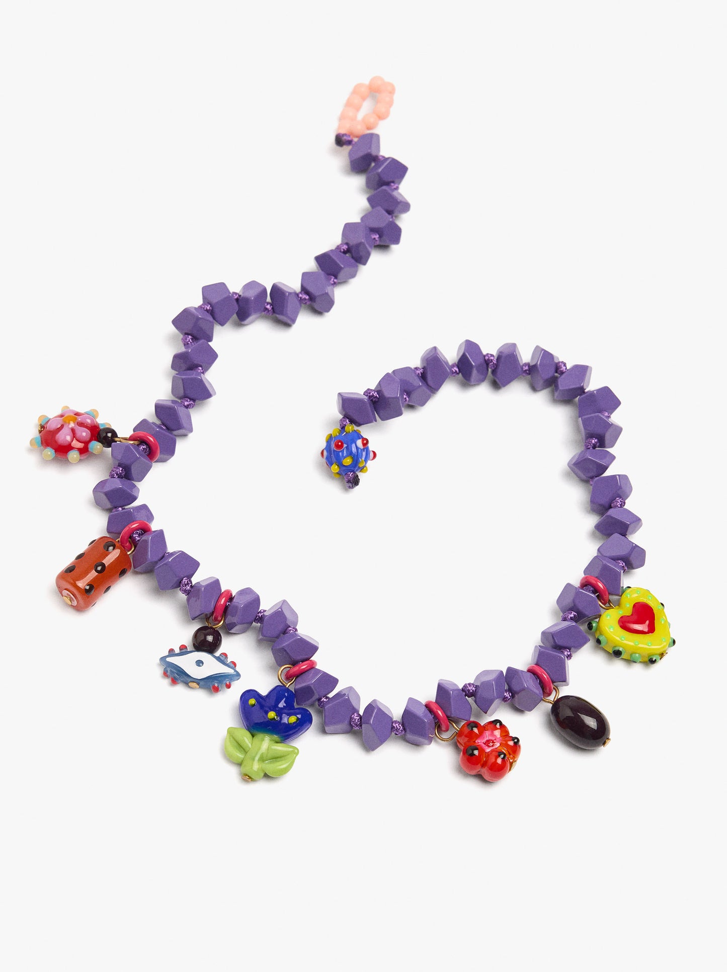 Multicolor Glass Necklace With Beads