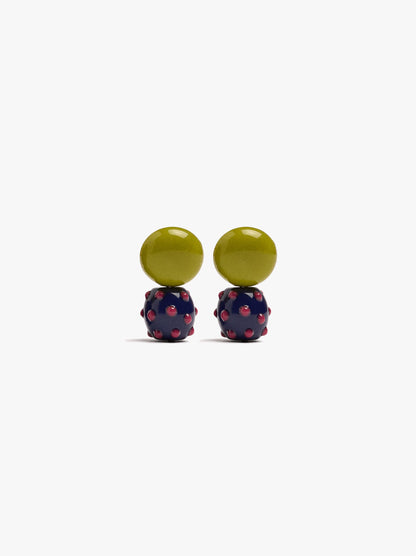 Enamel Earrings With Relief Detailing