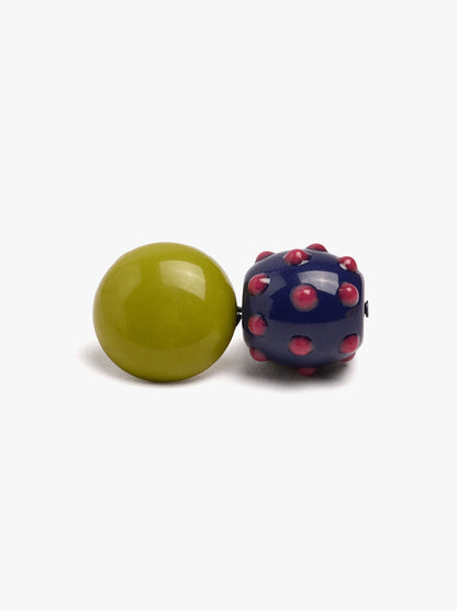 Enamel Earrings With Relief Detailing