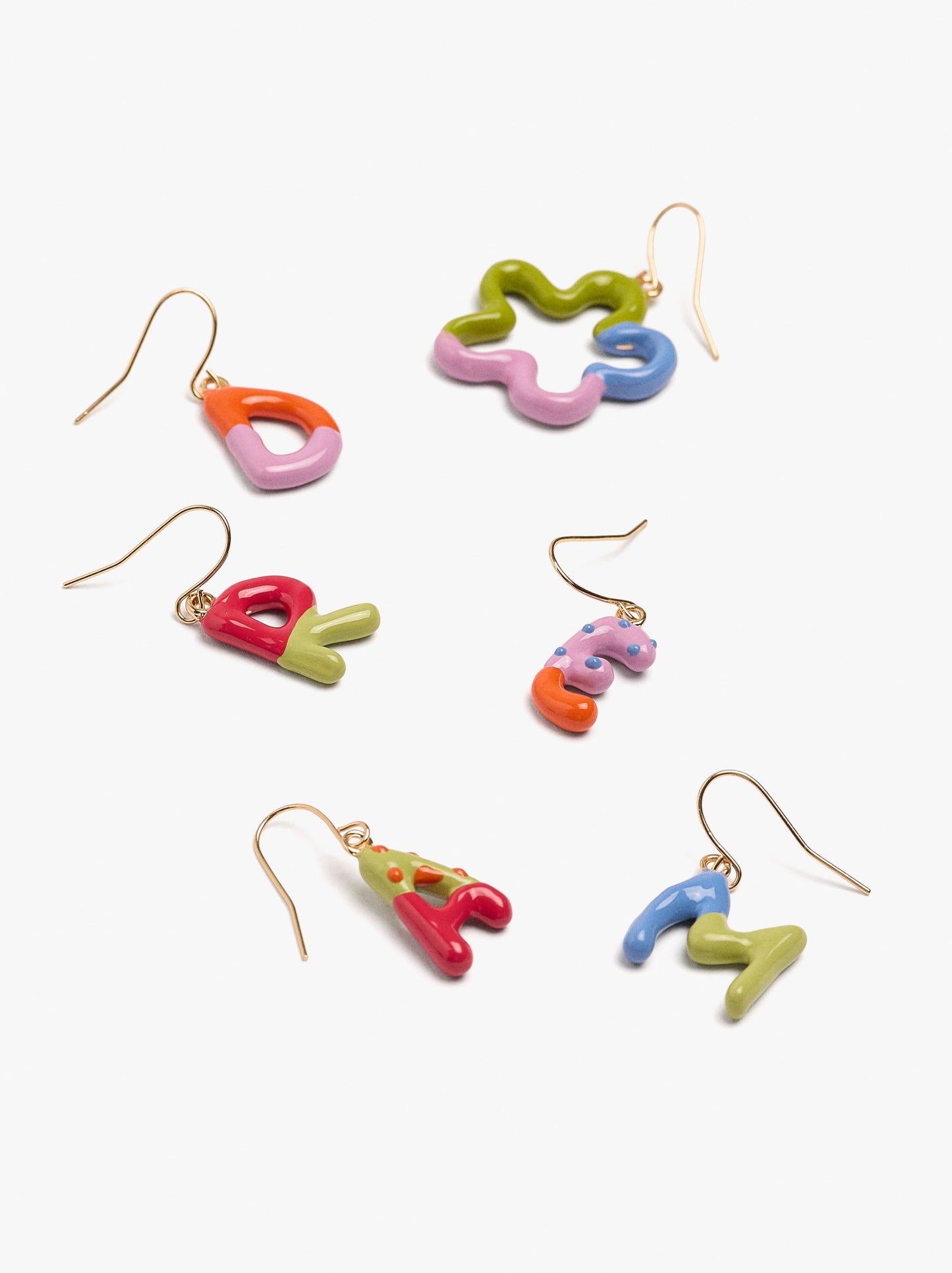 Set Of Multicolor Earrings With Enamel