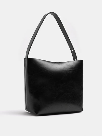 Cracked Effect Shoulder Bag