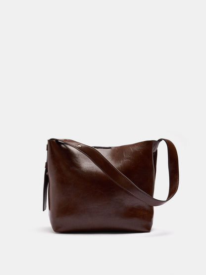 Cracked Effect Shoulder Bag