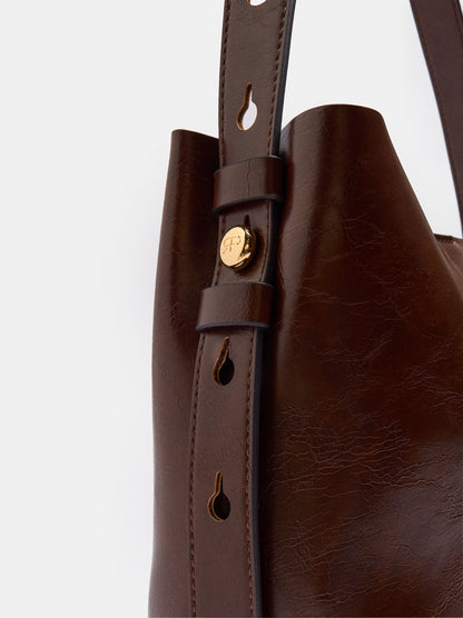 Cracked Effect Shoulder Bag