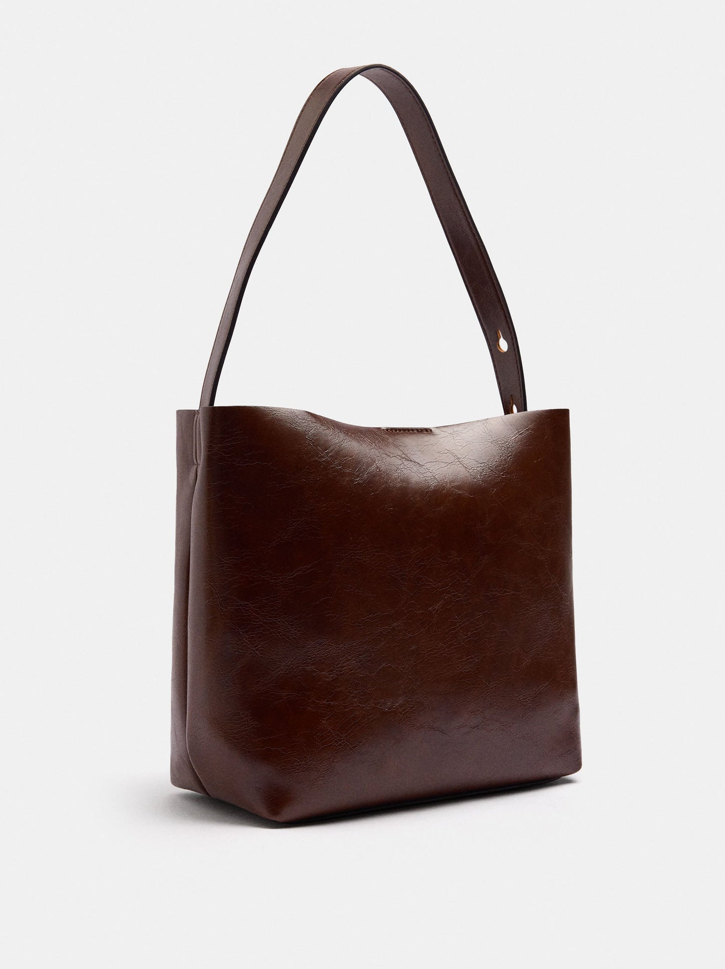Cracked Effect Shoulder Bag