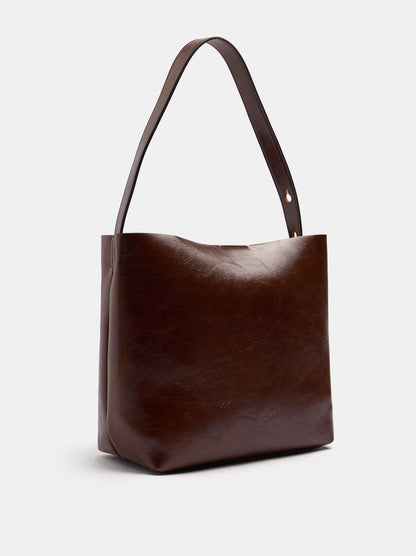 Cracked Effect Shoulder Bag