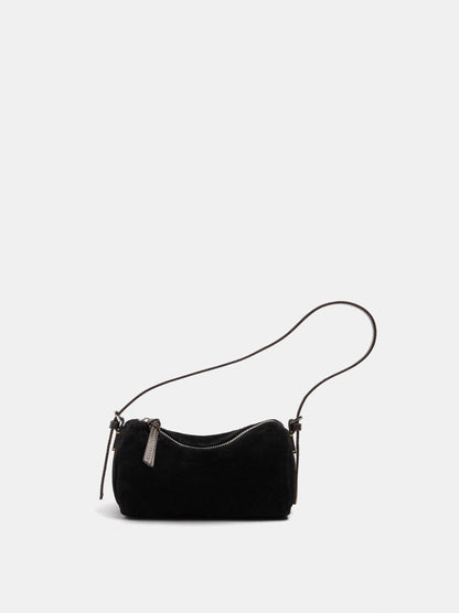 Elongated Leather Crossbody Bag