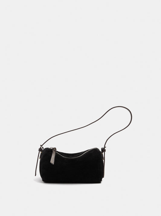 Elongated Leather Crossbody Bag