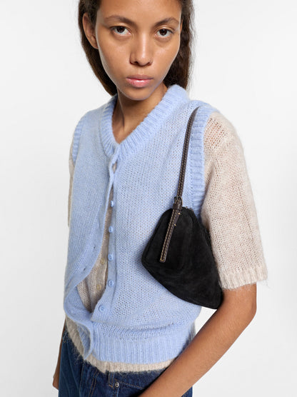 Elongated Leather Crossbody Bag