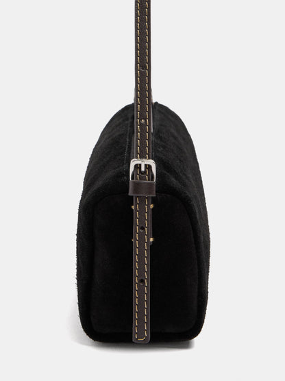 Elongated Leather Crossbody Bag
