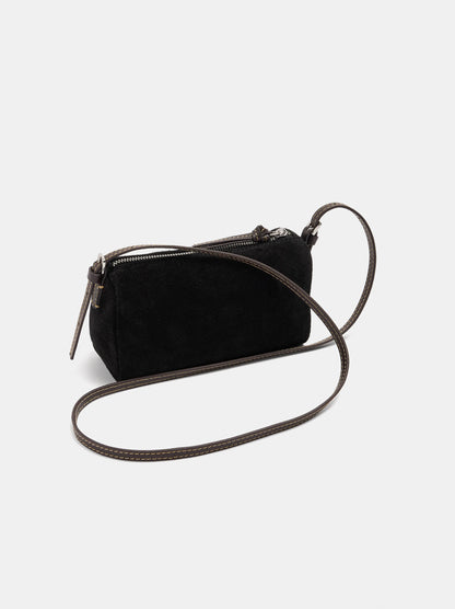 Elongated Leather Crossbody Bag
