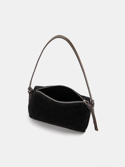 Elongated Leather Crossbody Bag
