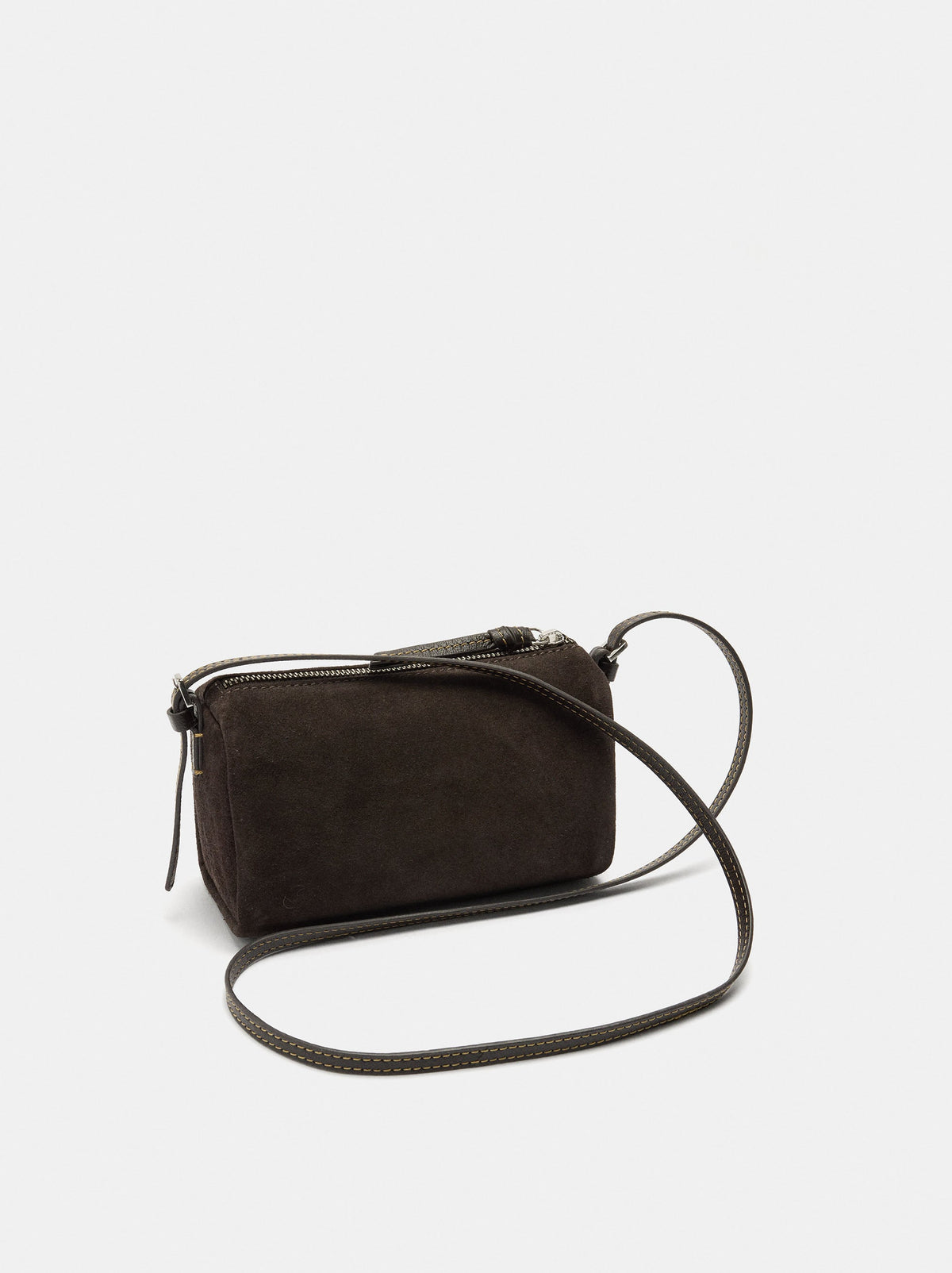 Elongated Leather Crossbody Bag