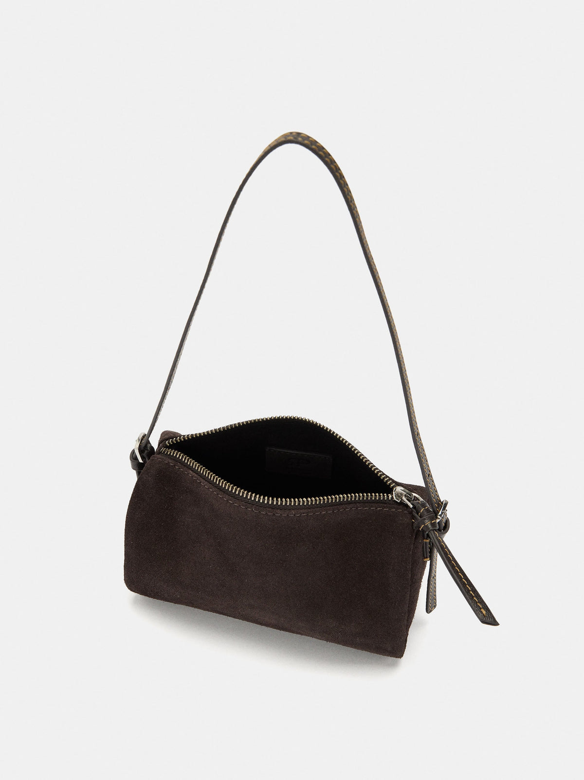 Elongated Leather Crossbody Bag