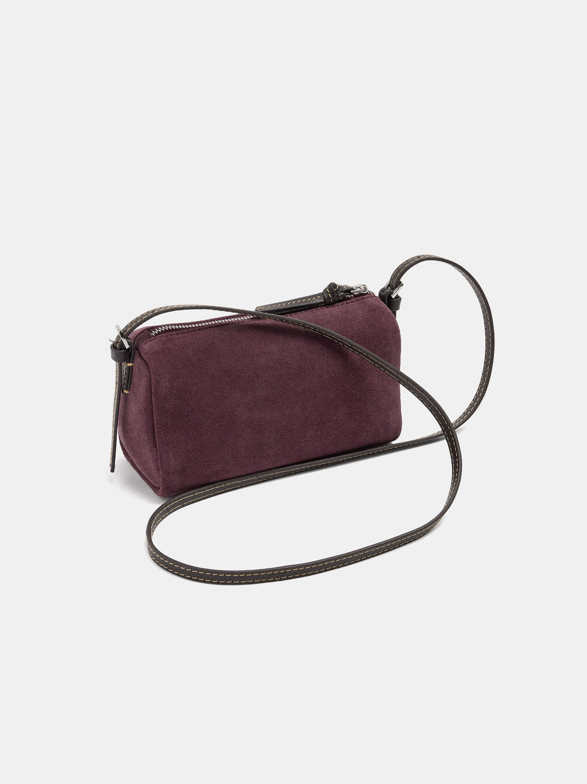 Elongated Leather Crossbody Bag