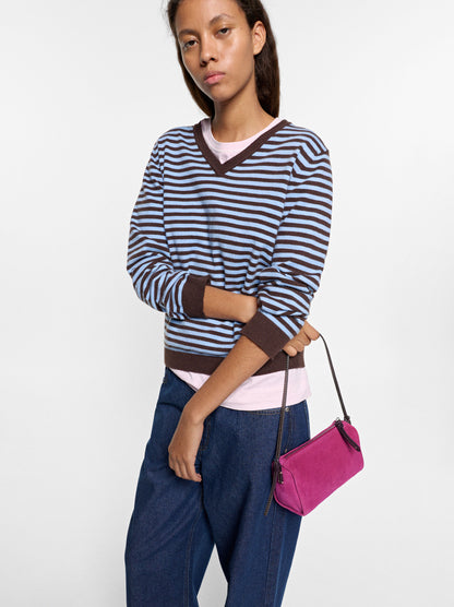 Elongated Leather Crossbody Bag