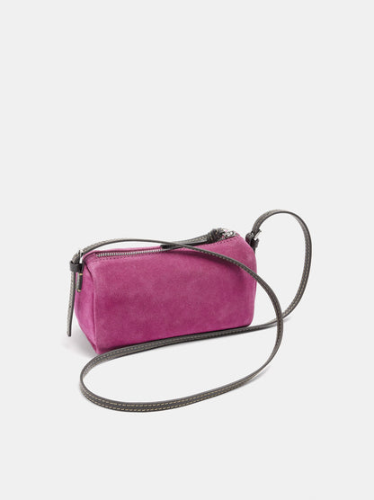Elongated Leather Crossbody Bag