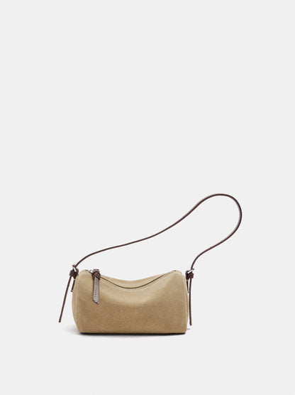 Elongated Leather Crossbody Bag