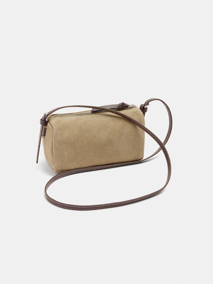Elongated Leather Crossbody Bag