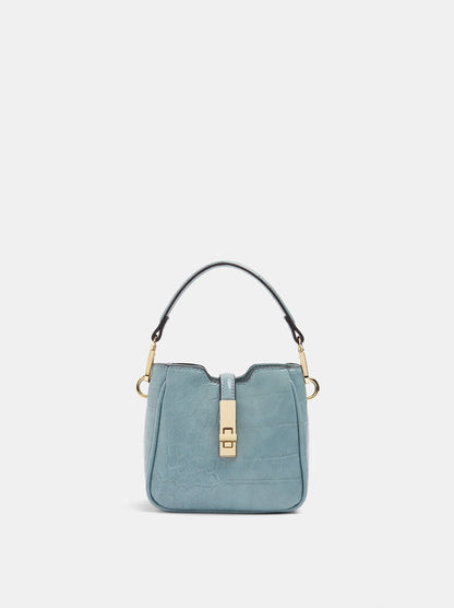 Patent Handbag With Animal Embossed Effect
