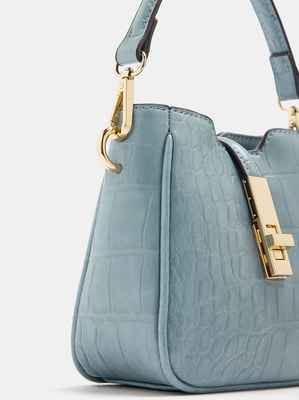 Patent Handbag With Animal Embossed Effect