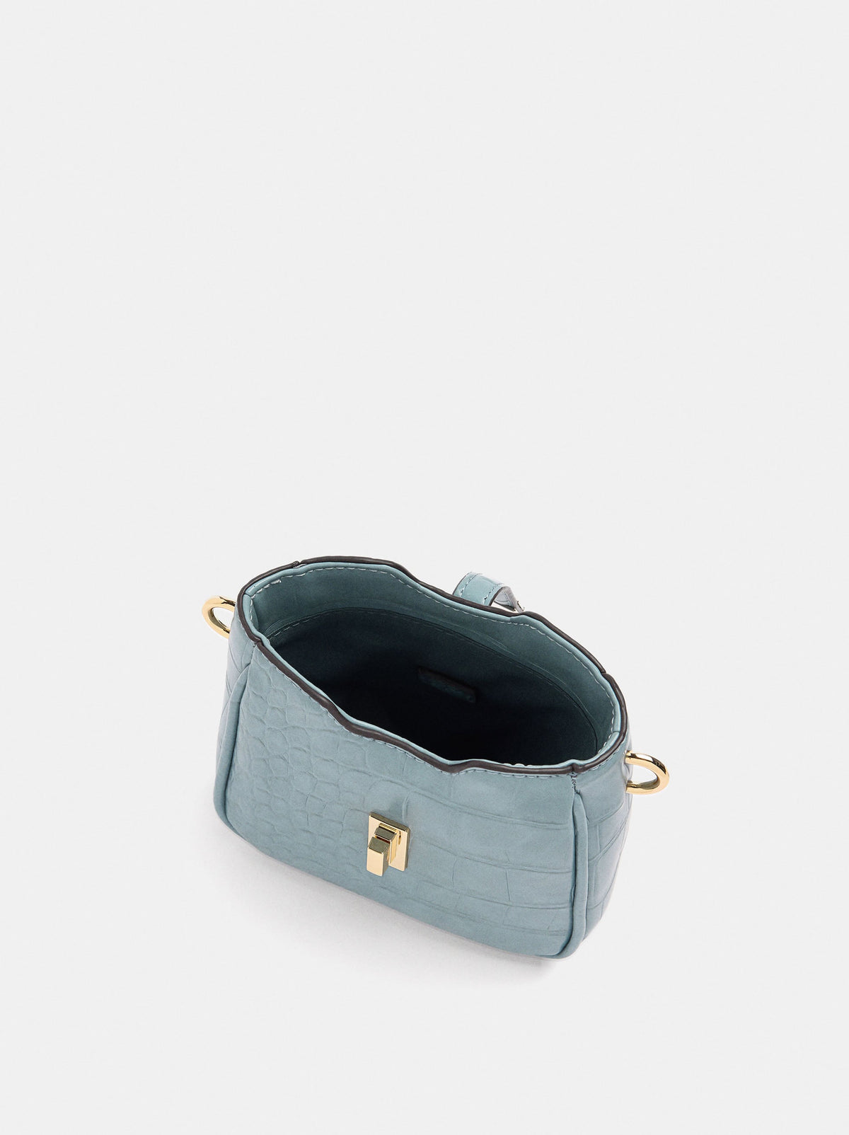 Patent Handbag With Animal Embossed Effect