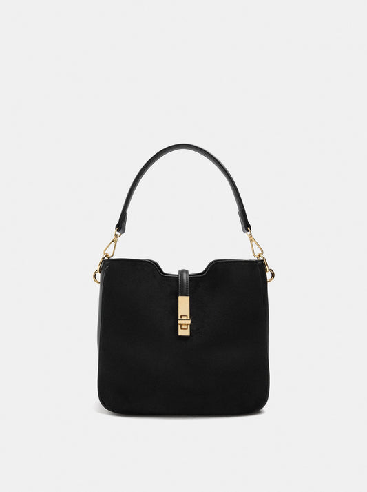 Leather-Effect Handbag With Animal Print