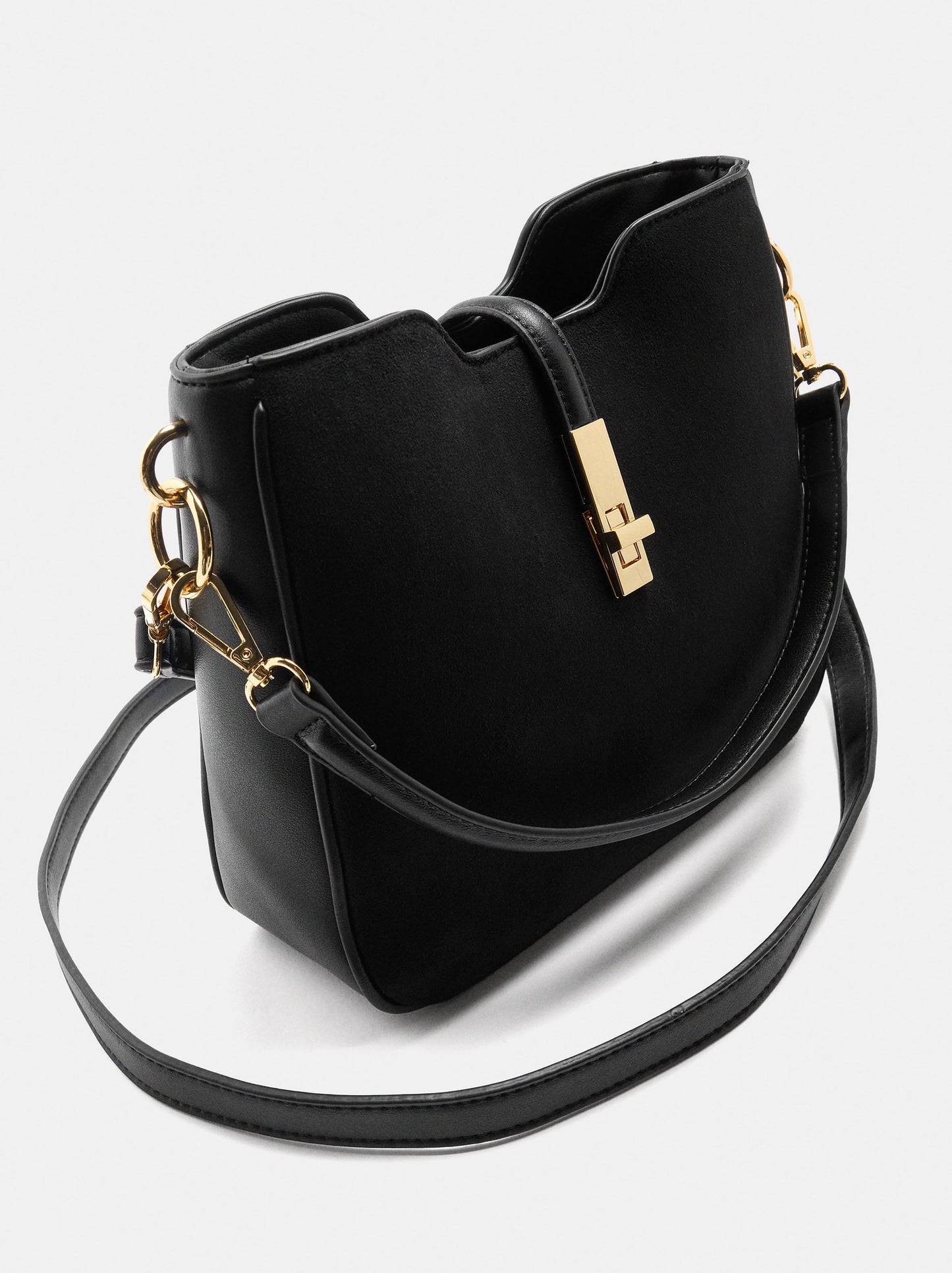 Leather-Effect Handbag With Animal Print