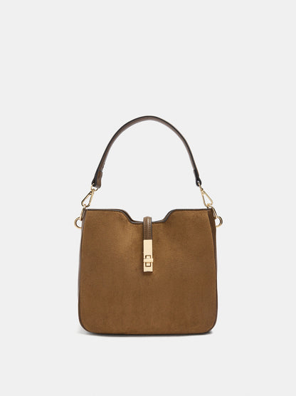 Leather-Effect Handbag With Animal Print