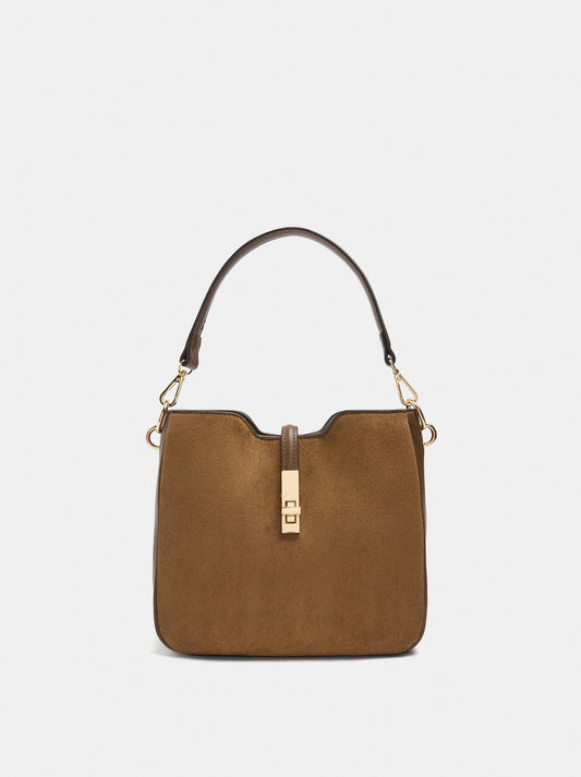Leather-Effect Handbag With Animal Print