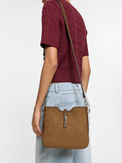 Leather-Effect Handbag With Animal Print