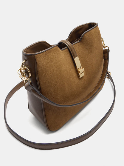 Leather-Effect Handbag With Animal Print