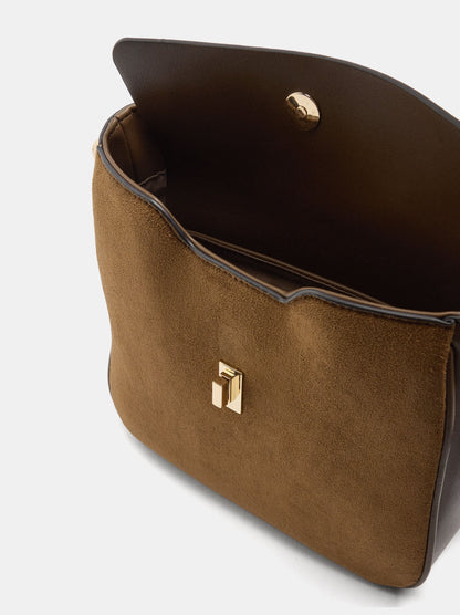 Leather-Effect Handbag With Animal Print