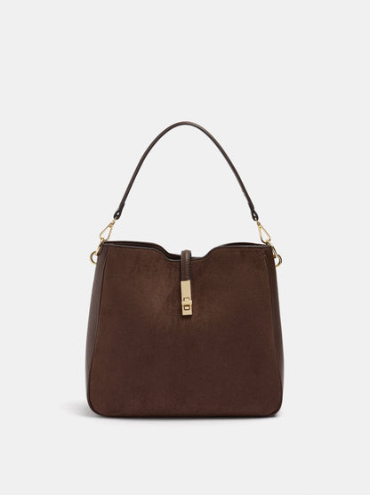 Leather-Effect Shoulder Bag With Crossbody Bag