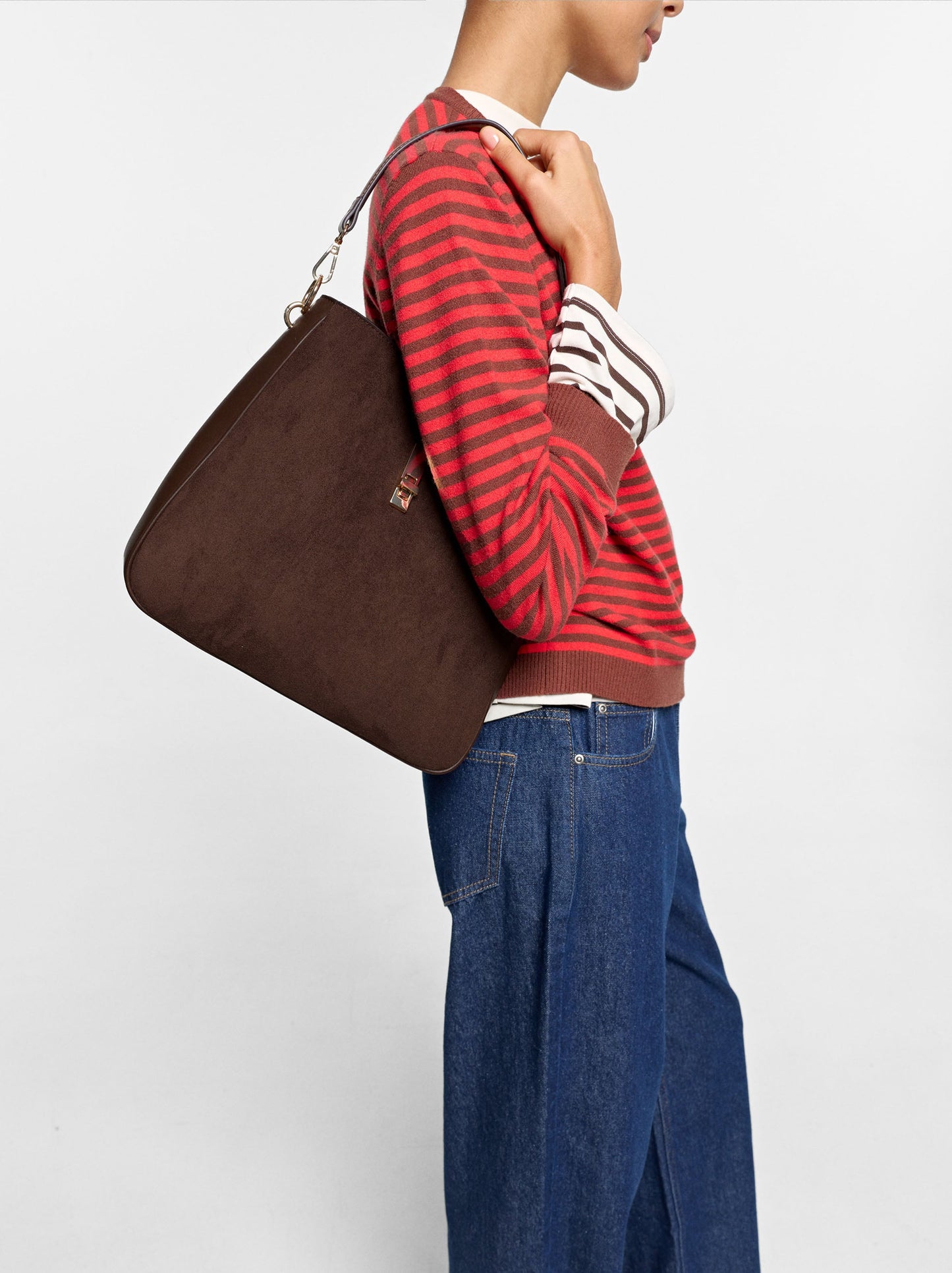 Leather-Effect Shoulder Bag With Crossbody Bag