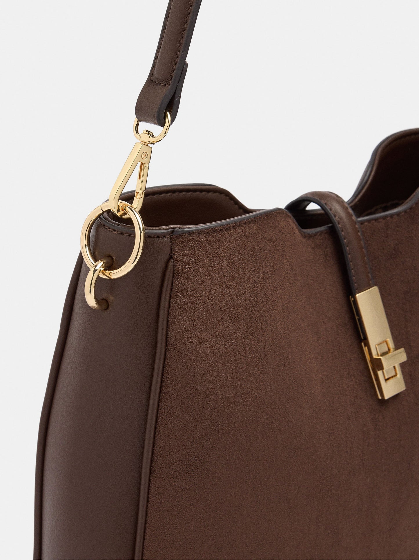 Leather-Effect Shoulder Bag With Crossbody Bag