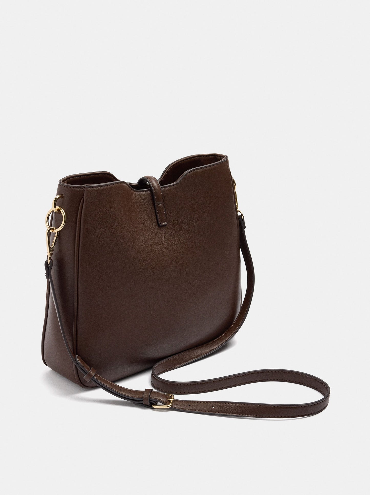 Leather-Effect Shoulder Bag With Crossbody Bag