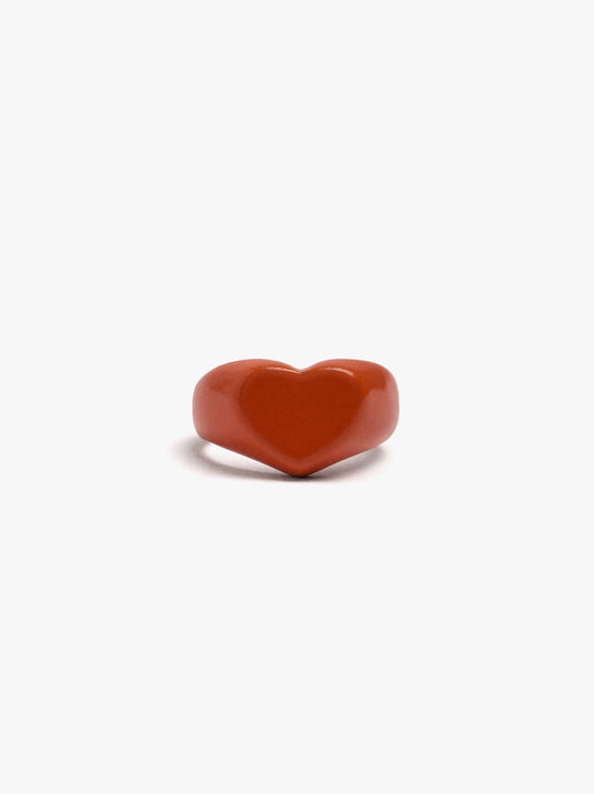 Enamel Heart Ring For Pinky