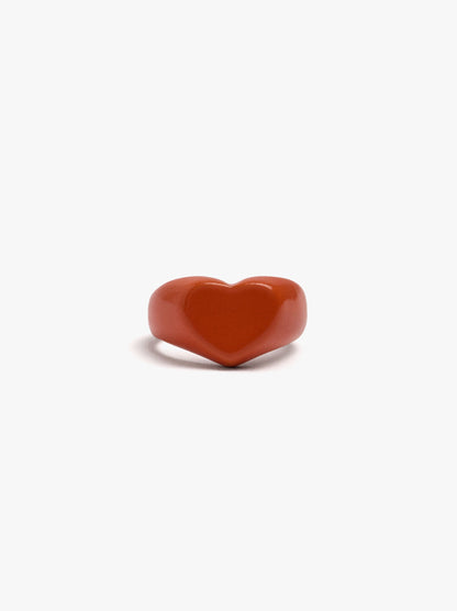 Enamel Heart Ring For Pinky
