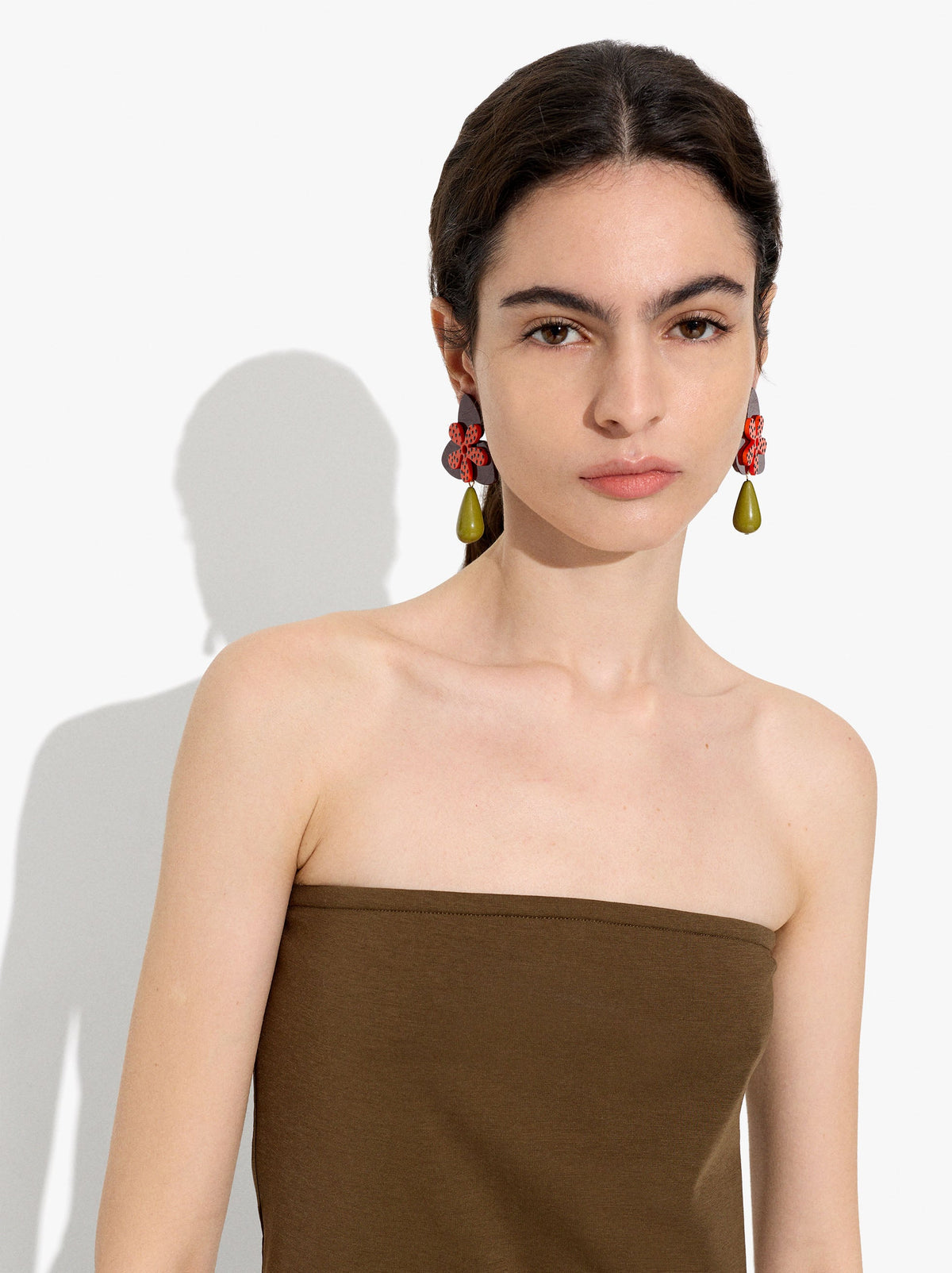 Flower Enamel Earrings With Resin