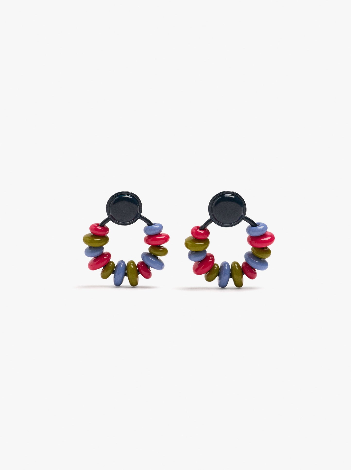 Hoop Earrings With Multicolor Beads