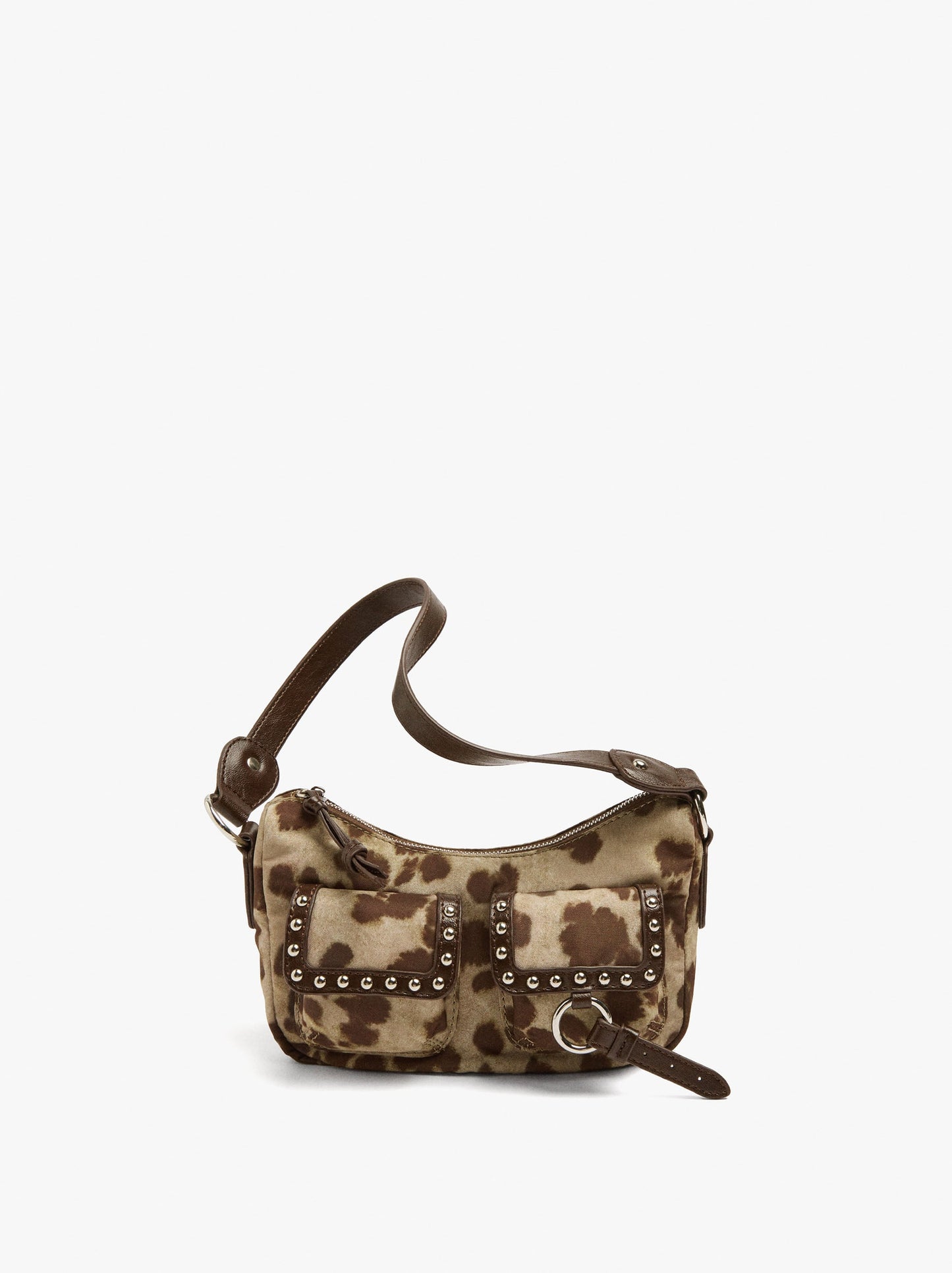 Animal Print Nylon Shoulder Bag