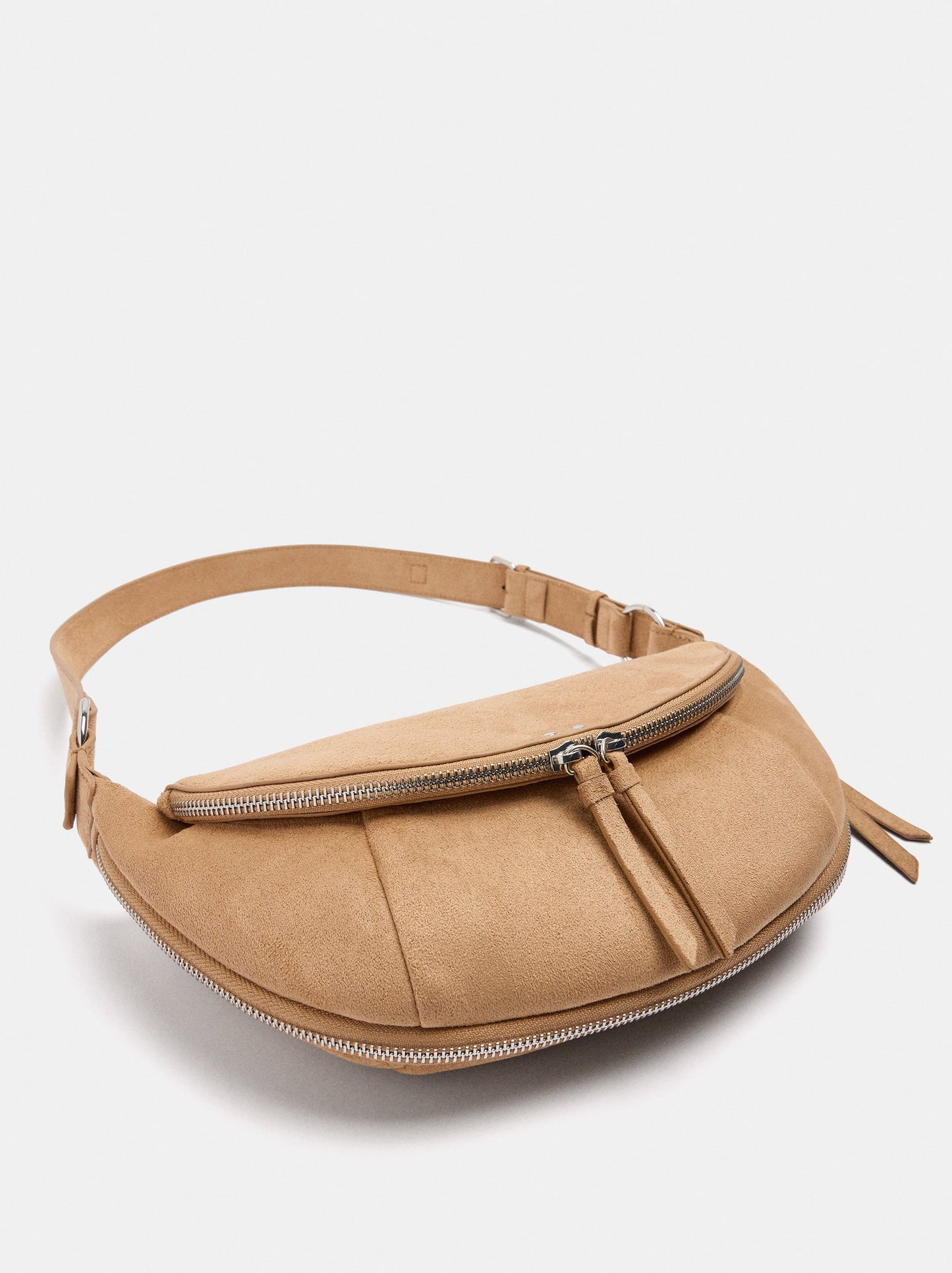 Half-Moon Shoulder Bag With Stitching