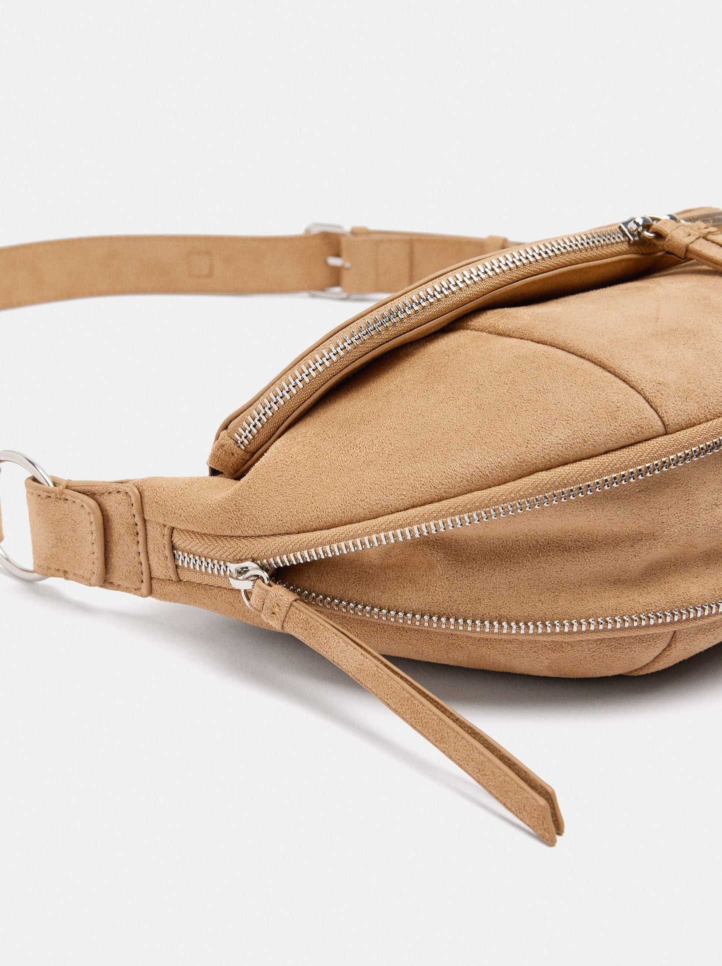Half-Moon Shoulder Bag With Stitching